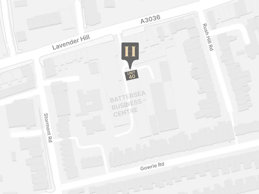 Hugo Light Design - London lighting studio location map